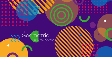 Geometric background. Bauhaus, Memphis minimalist retro poster graphic vector illustration