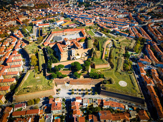 Aerial view of the city of Perpignan in France