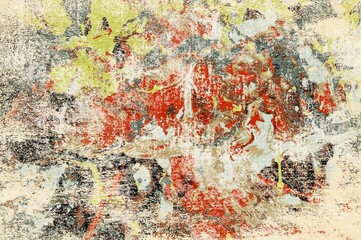 abstract grunge background graphic stylization on textured canvas of chaotic strokes of paint spots