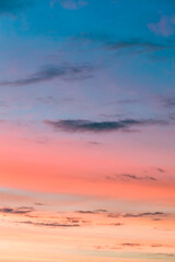 Fototapeta premium beautiful sky at sunrise with blue pink and orange colors