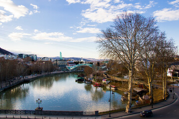 Tbilisi old town and city center view and landscape