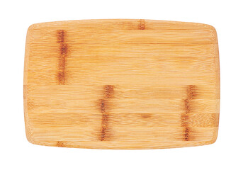 Bamboo serving board for sushi isolated on white