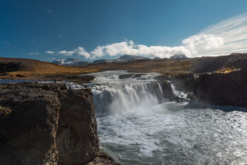 waterfall in the mountains