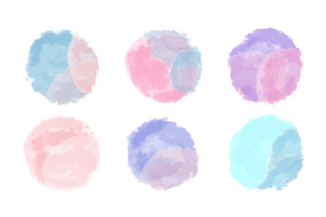 Vector set of rainbow watercolor circles
