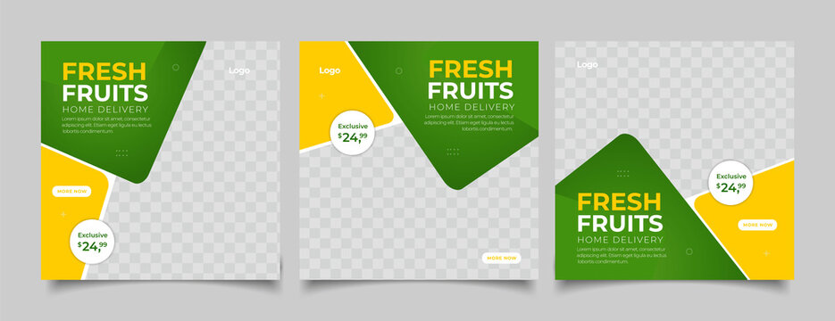 Fresh Fruits Delivery Social Media Banner Instagram Post