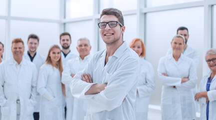 Fototapeta premium group of confident medical professionals standing together.