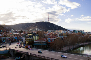 Tbilisi old town and city center view and landscape