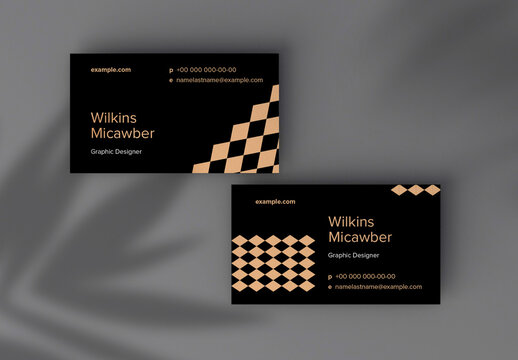 Rhombus Patterned Business Card Layout