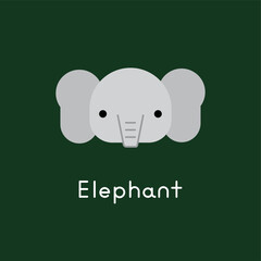 Fototapeta premium Cute elephant face. Little elephant in cartoon style. Vector illustration