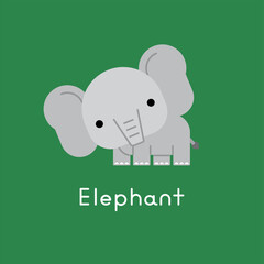 Cute cartoon elephant. Vector illustration.