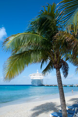 Grand Turks Island Beach And A Cruise Ship