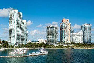 Fototapeta na wymiar Miami South Beach Residential Skyline