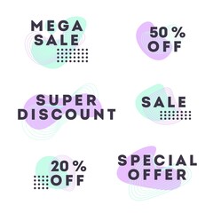 Fototapeta na wymiar Sale banner badge. Special offer discount tags. Coupon shape templates design. Cyber monday sale discounts. Black friday shopping icons. Best ultimate offer badge. Super discount icons. Vector banners