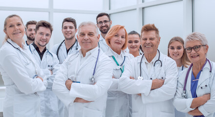 Fototapeta premium close up. large group of doctors standing together.