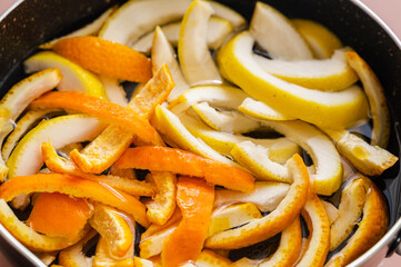 ピール作り　皮を茹でる