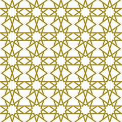 Vector gold seamless elegant pattern, oriental, geometric, Arabian, Eastern and Islamic style.