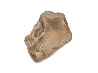 closeup of sample of natural mineral from geological collection - Rock crystal gem stone isolated...