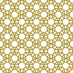 Vector gold seamless elegant pattern, oriental, geometric, Arabian, Eastern and Islamic style.