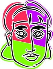 Hand-drawn faces of people. suitable for backgrounds, wallpaper, textiles, editorial, and more.