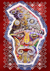 abstract old man painting