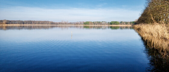 WIDOK NA JEZIORO. WIOSENNY CZAS. © michalsen
