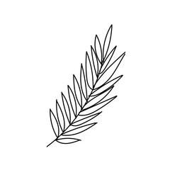Leaf icon with hand drawn lines. Vector illustration