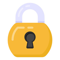 
A padlock icon with the concept of security, flat icon

