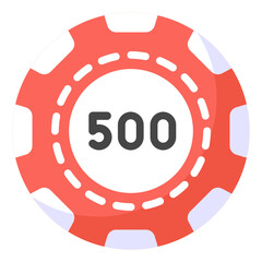 Fototapeta premium A flat poker coin in editable design
