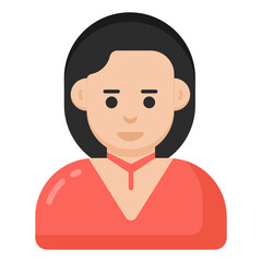 
A casino girl in a flat icon

