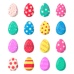Easter eggs. Trendy design elements for Easter banners, textiles. Happy Easter. Vector illustration.