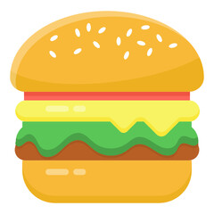 
A burger icon design, fast food concept 

