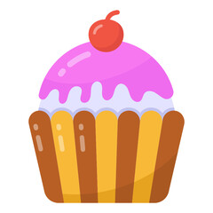
Design of cupcake vector, flat icon style 

