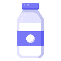 
A liquid container, milk bottle flat icon

