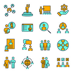 Set of Business People icon. human resources, office management pack symbol template for graphic and web design collection logo vector illustration