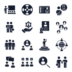Set of Business People icon. human resources, office management pack symbol template for graphic and web design collection logo vector illustration