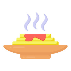 
A baked cake, pie flat icon style 


