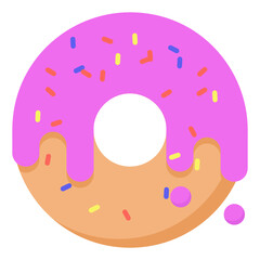 Fototapeta premium Glaze doughnut vector style in editable flat style