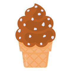 
A sundae cup, chocolate ice cream flat icon

