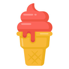 
A sundae cup, chocolate ice cream flat icon

