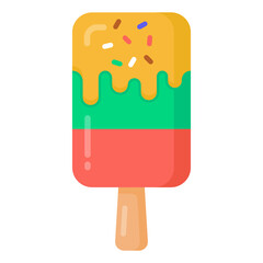 
A popsicle or ice lolly ice candy flat icon


