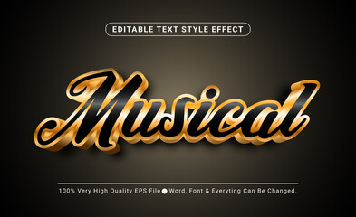 3d Luxury Musical Text Style Effect, Editable Text Effect