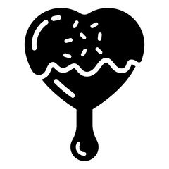 
A cute heart ice cream flat icon design

