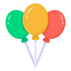 
Birthday celebration, flat design of balloons

