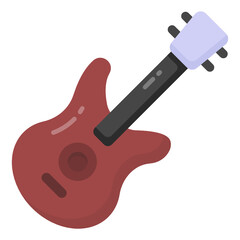 
A guitar, musical instrument icon in flat design 

