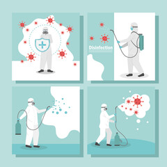 disinfecting work team