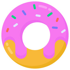 
Donut flat style icon, editable vector 

