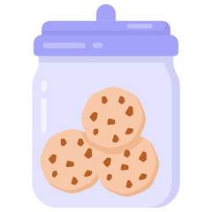 
Cookies jar flat icon, kitchen utensil 

