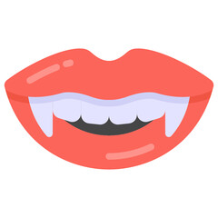 
Vampire teeth flat icon, editable design

