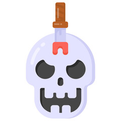 
A ghost skull icon in flat style


