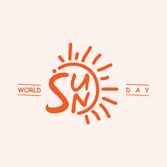Emblem design letter World Sun Day for background